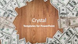  Presentation with investment money - Presentation design consisting of money on wooden table background background and a coral colored foreground