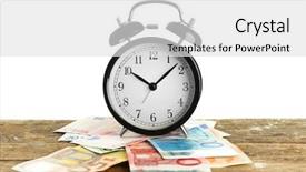  Presentation with round table - Beautiful presentation theme featuring money on wooden table backdrop and a light gray colored foreground