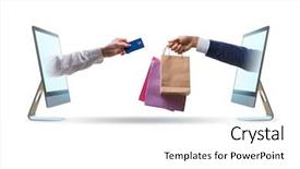  Presentation with money online - Colorful slide deck enhanced with money order - online shopping through buying backdrop and a white colored foreground