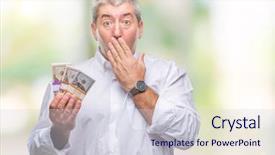  Presentation with bunch - Colorful PPT theme enhanced with money over isolated background cover backdrop and a  colored foreground