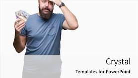  Presentation with bunch - PPT theme with money over isolated background stress background and a  colored foreground