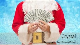  Presentation with christmas holidays - Slide set consisting of money over lights or blue background and a coral colored foreground