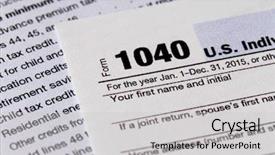  Presentation with income tax - Amazing slides having money pit - 1040 individual income tax return backdrop and a  colored foreground