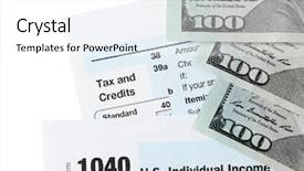  Presentation with income tax - Slide set featuring money pit - 1040 individual income tax return background and a white colored foreground