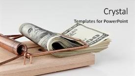  Presentation with history of dollar - PPT theme featuring money pit - many u s dollar banknotes background and a light gray colored foreground