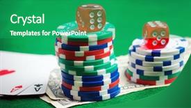  Presentation with poker chips - Colorful slides enhanced with money play cards and dice backdrop and a ocean colored foreground