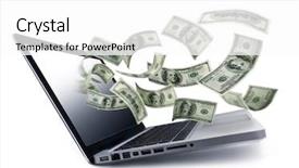  Presentation with notebook - Colorful theme enhanced with money pouring backdrop and a white colored foreground