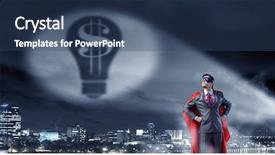  Presentation with super hero - Slide set with money power - strong and powerful as super background and a ocean colored foreground