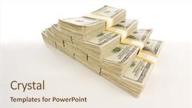  Presentation with 20 dollar bill - Theme featuring money prize - stacks of one hundred dollar background and a lemonade colored foreground