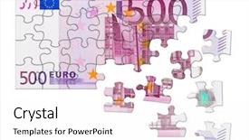  Presentation with puzzle - Colorful PPT layouts enhanced with money puzzle isolated on white backdrop and a white colored foreground