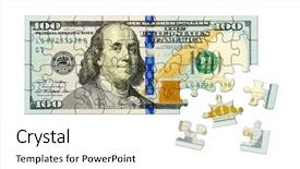  Presentation with money volt - Slides consisting of money puzzle isolated on white background and a white colored foreground