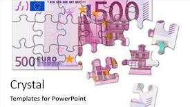  Presentation with money multiplyer - Colorful presentation enhanced with money puzzle isolated on white backdrop and a white colored foreground