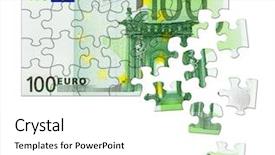  Presentation with scroll paper isolated on white - Theme enhanced with money puzzle isolated on white background and a white colored foreground