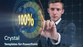  Presentation with percent - Beautiful slides featuring concept of hundred percent 100 backdrop and a ocean colored foreground