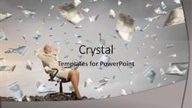  Presentation with office chair - Amazing slides having money rock - lady boss in office chair backdrop and a  colored foreground