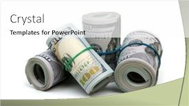  Presentation with roll - Slide deck featuring money-roll-dollars-isolated background and a white colored foreground