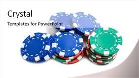  Presentation with poker chips - Audience pleasing presentation consisting of money round table - casino poker chips isolated backdrop and a white colored foreground