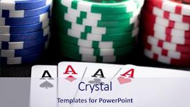  Presentation with poker chips - PPT theme featuring money round table - playing cards and poker chips background and a  colored foreground