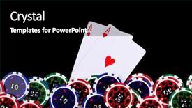  Presentation with poker chips - Theme having money round table - playing cards and poker chips background and a  colored foreground