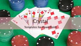  Presentation with round table - Cool new PPT theme with money round table - poker cards with straight flush backdrop and a lemonade colored foreground