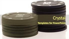  Presentation with round table - Slides with money round table - poker chips on a white background and a tawny brown colored foreground