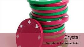  Presentation with poker chips - PPT theme having money round table - poker chips background and a red colored foreground