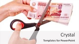  Presentation with russian - Colorful theme enhanced with money russian rouble currency collapse backdrop and a  colored foreground