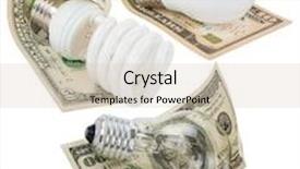  Presentation with light bulbs - Beautiful slide set featuring money saved in different kinds backdrop and a soft green colored foreground