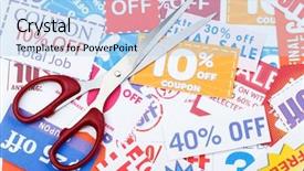  Presentation with coupon - Slide deck consisting of money saving coupon vouchers background and a light blue colored foreground