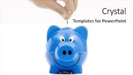  Presentation with save water concept saving - Presentation theme enhanced with money saving with blue piggy background and a white colored foreground