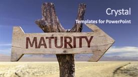  Presentation with maturity - Cool new presentation theme with money sense - maturity wooden sign backdrop and a ocean colored foreground