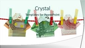  Presentation with money laundering - Colorful presentation theme enhanced with money shirts laundering on clothesline backdrop and a cool aqua colored foreground