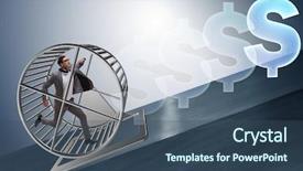  Presentation with wheel - Slides with money slave - business concept with businessman running background and a ocean colored foreground