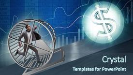  Presentation with wheel - PPT theme consisting of money slave - business concept with businessman running background and a ocean colored foreground