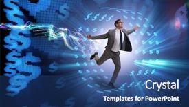  Presentation with ships wheel - Beautiful slides featuring money slave - businessman in hamster wheel chasing backdrop and a ocean colored foreground