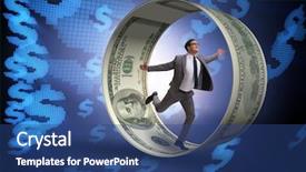  Presentation with indigenous medicine wheel - Amazing PPT theme having money slave - businessman in hamster wheel chasing backdrop and a ocean colored foreground