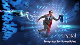  Presentation with wheel - PPT theme consisting of money slave - businessman in hamster wheel chasing background and a ocean colored foreground