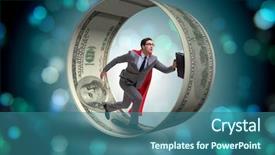  Presentation with tire and wheel - Amazing PPT layouts having money slave - businessman in hamster wheel chasing backdrop and a ocean colored foreground
