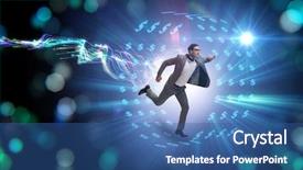  Presentation with wheel - Presentation with money slave - businessman in hamster wheel chasing background and a ocean colored foreground