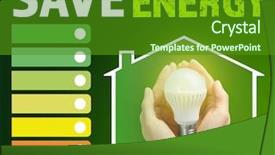  Presentation with green energy - Beautiful presentation featuring money solar - female hands holding light bulb backdrop and a tawny brown colored foreground