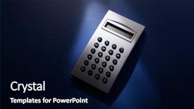  Presentation with solar - Slide deck with money solar - silver calculator on the blue background and a black colored foreground