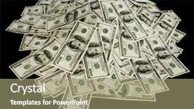  Presentation with stack - Beautiful slides featuring money stack of american dollar backdrop and a mint green colored foreground