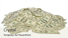  Presentation with stack - Theme enhanced with money stack of american dollar background and a soft green colored foreground