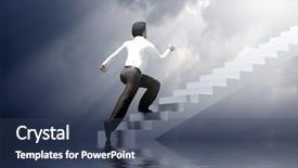  Presentation with small business growth and profit - Theme having money staircase sky - business growth background and a ocean colored foreground