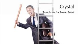  Presentation with businessman climbing the career ladder - Colorful theme enhanced with money staircase sky - businessman climbing the ladder isolated backdrop and a white colored foreground