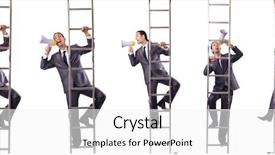  Presentation with climbing - Slides featuring money staircase sky - businessman climbing the ladder isolated background and a white colored foreground