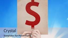  Presentation with symbol - Slides having money symbol card with sky background and a  colored foreground