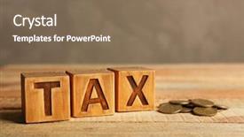  Presentation with tax - Theme enhanced with tax concept with cubes background and a violet colored foreground