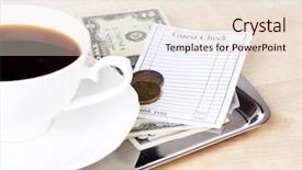  Presentation with coffee cup - Colorful slide deck enhanced with dry blossom lotus close up on wood desk backdrop and a coral colored foreground.