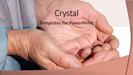  Presentation with beggar - Audience pleasing presentation consisting of money thank - hands of a beggar backdrop and a coral colored foreground